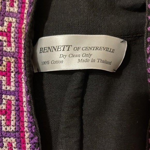 BENNETT of Centreville Embroidered Cotton Jacket Fits Like Medium Boho - Picture 6 of 14